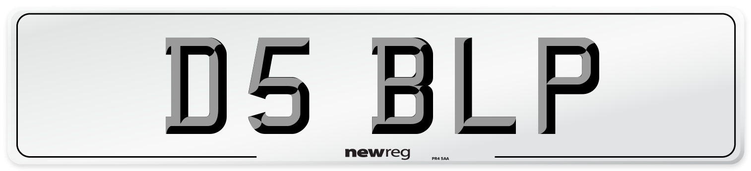 D5 BLP Number Plate from New Reg